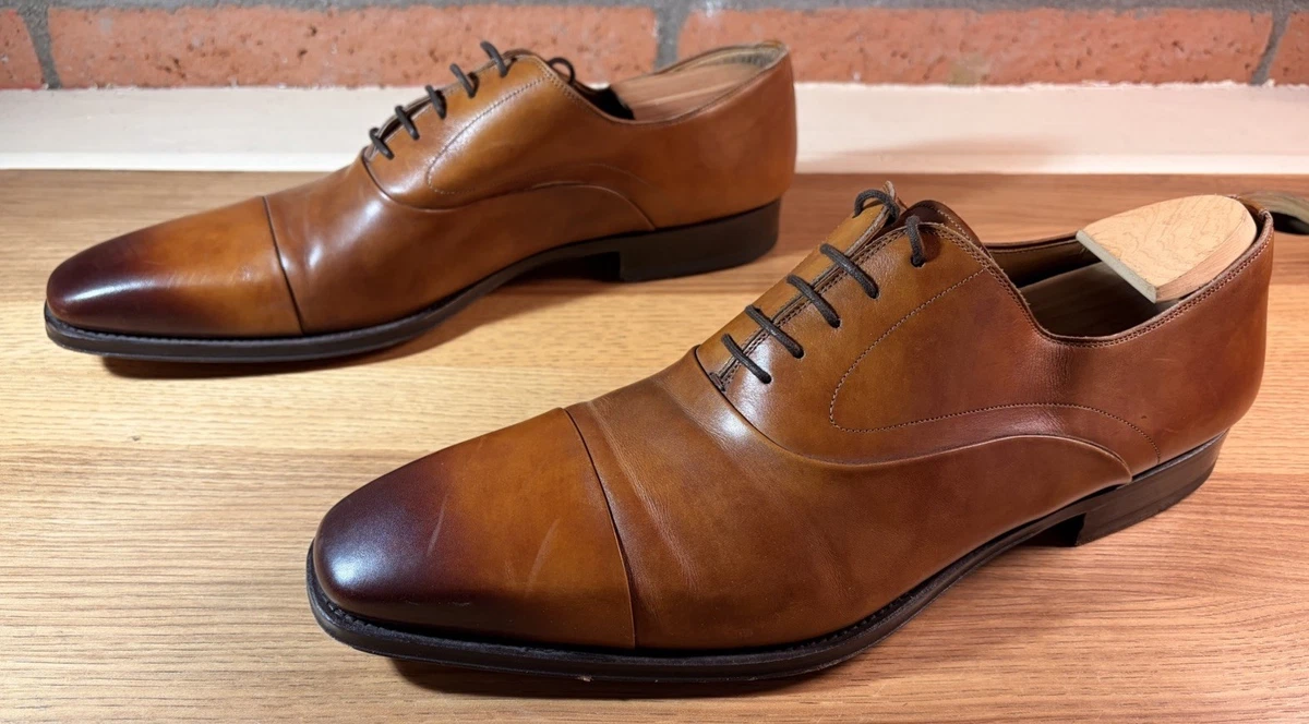 Mens Magnanni Brown Leather Cap Toe Dress‎ Shoes Oxfords Size EU 42 / US 9 GUC Magnanni Oxfords Dress Shoes for Men for sale | eBay main image 2