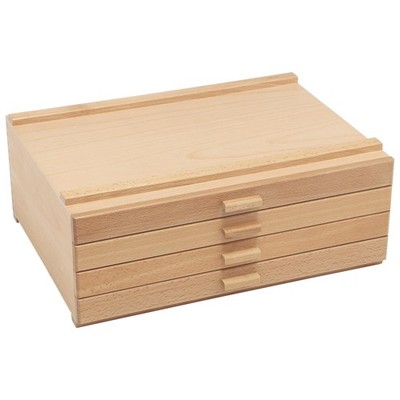 4-Drawer Artist's Chest Craft Storage Box, Natural Birch Finish, Foam-Lined D...