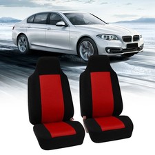 Doanas-2pcs Car Cover Full Set Highback Integrated Seatbelt(Red Black )