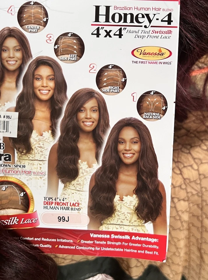 Vanessa -DORA brand new lace front Wig #99J Very Soft . Long Swiss lace ~No Odor - Image 4 of 4