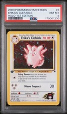 2000 POKEMON GYM HEROES HOLO-1ST EDITION #3 ERIKA'S CLEFABLE PSA 8 on eBay