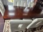 WOOD DINING TABLE and 8 CHAIR FURNITURE SET (EXCELLENT) — photo 10