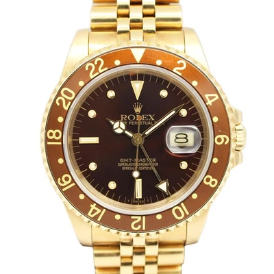 Rolex GMT-Master 16758 40mm Yellow Gold Brown Wristwatch #UW649 - Image 1 of 4
