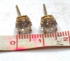 14K Yellow Gold 5mm Cubic Zirconia Stud Earrings 1.6 GR Single Earring Back — photo 5