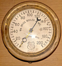 Antique Ashcroft Brass Cast Iron Wm. Bros Boiler Mfg. 200 Psi Steam Gauge Antique Ashcroft Brass Cast Iron Wm. Bros Boiler Mfg. 200 Psi Steam Gauge