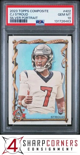 2023 TOPPS COMPOSITE SILVER PORTRAIT #402 CJ STROUD RC PSA 10