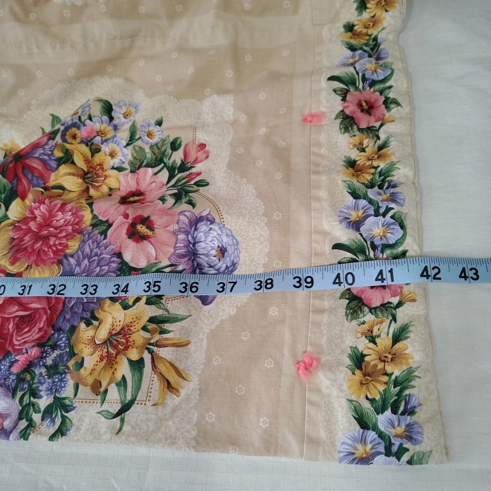 Manta Floral Pliega en Almohada Vintage Hecha a Mano Tiro Beige Encaje Rosa **Leer** Foto 4 de 4