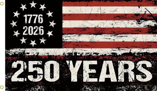 250 Amerika Flagge, 3 x 5 Fuß, USA 250. Jahrestag patriotisches Design, 1776-2026 - Bild 2 von 10