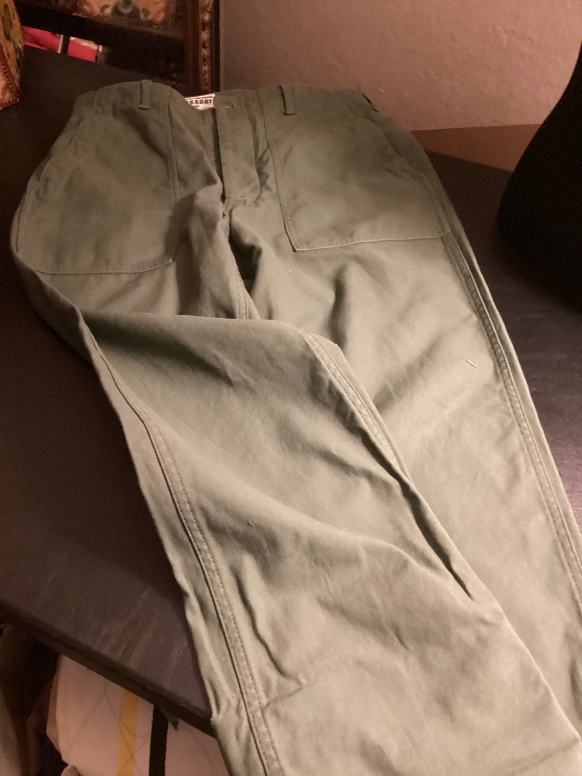 Engineered Garments WORKADAY Olive Button Fly Pan… - image 2