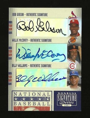 2005 Donruss Signature Series 6 Auto Bob Gibson McCovey Williams Marichal Sutton