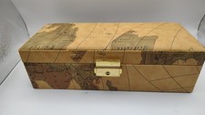 Vintage Old World Map Watch Box 5 Slot Storag...