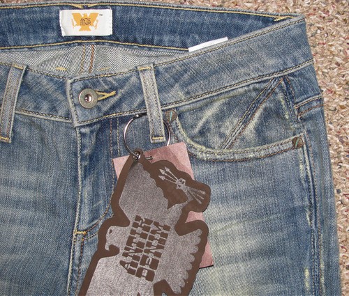 ¡NUEVO! VAQUEROS DE MEZCLILLA ANTIGUOS DE BOLSILLO BORDADO CORTE BOTA BAJA 25 26 $189 - Imagen 4 de 8