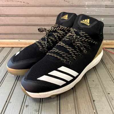 New Adidas Boost Icon 4 Metal Baseball Softball Cleats Black Gold Men's Size 12