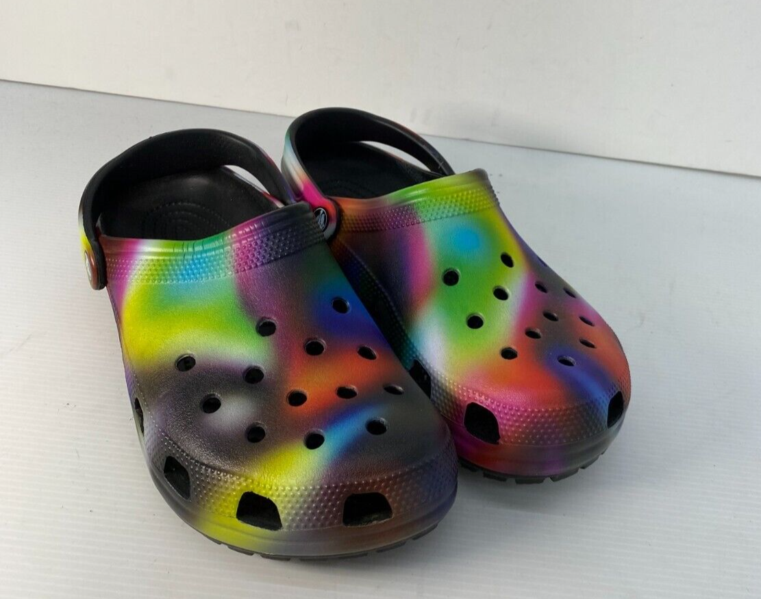solar rainbow crocs
