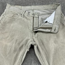 Levis 514 Pants Mens 34x30 Beige Chino Corduroy Straight Leg Slim Fit Preppy