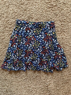 SO Junior s Skater Skirt, Size Medium, Black/Floral, Super Soft Stretch