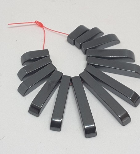 Jewellery Making Graduated fan Gunmetal rectangle Hematite Beads/ necklace - Picture 3 of 5