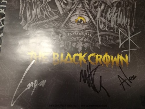suicide silence signed poster and cd the black crown Mitch Lucker deathcore - 第 1/7 張圖片