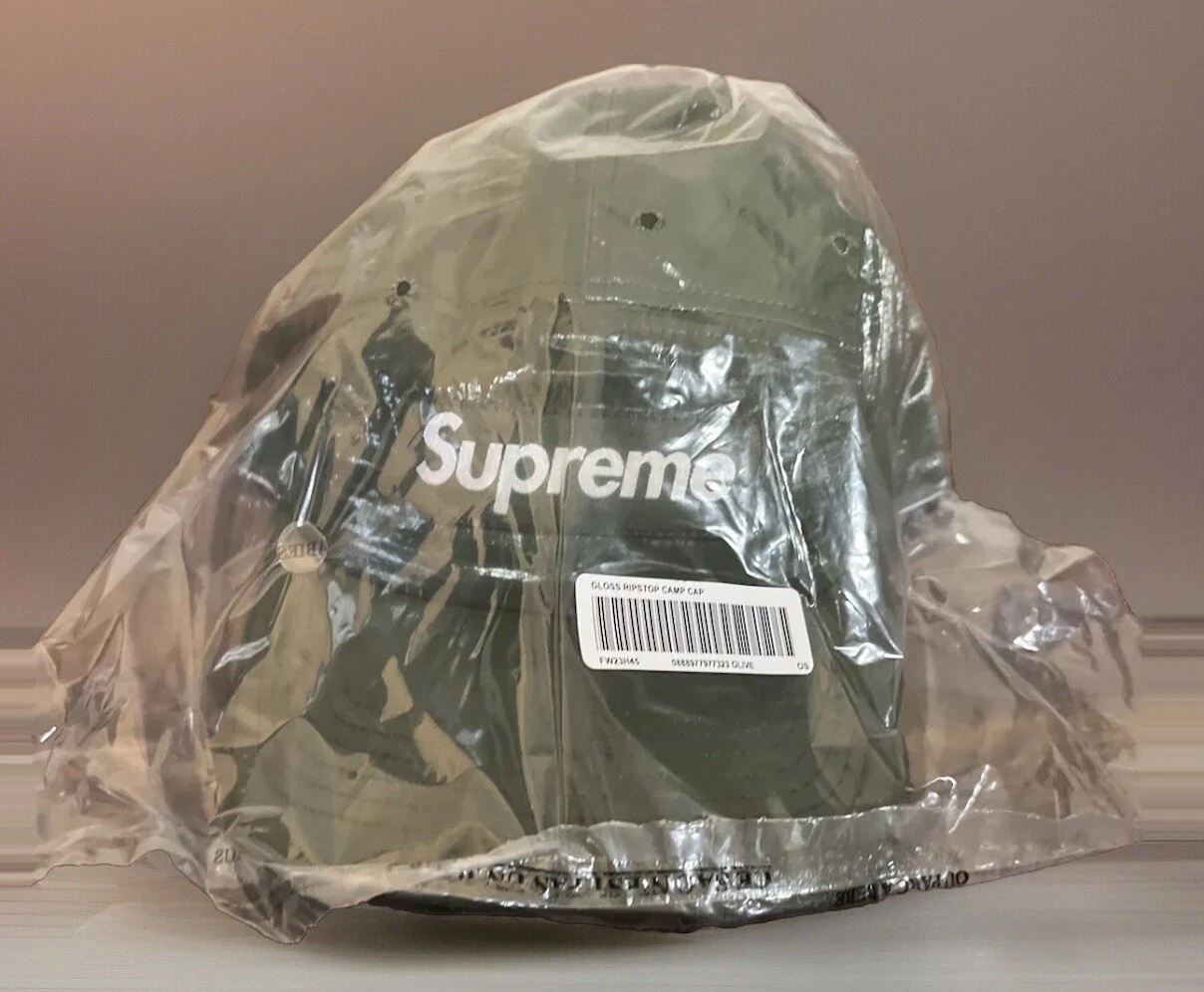 CASQUETTE DE CAMP RIPSTOP BRILLANTE SUPRÊME OLIVE FW23 SEMAINE 3 100 % AUTHENTIQUE NEUVE