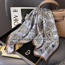 Sallys Boutique 14 Momme Twill Silk Paisley Print Double Face Necktie Scarf 26"