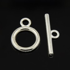 Toggle Clasps Sets Plain 5pcs Silver Plated 19mm x 22mm Jewellery Components