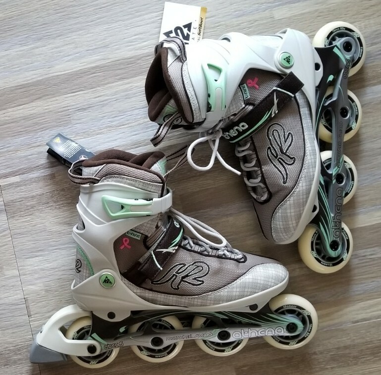 K2 Athena W Inline Rollerblades t-nine Breast Cancer Size US