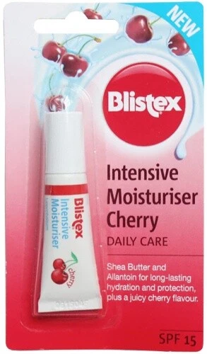 3 x Blistex Intensive Moisturiser Cherry Hydrating SPF15 Lip Balm 6ml Shea Butte