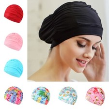 Damen Schwimmhut Badehaube Badekappe Sporthaube Nylon Schwimmhaube Bademütze Neu