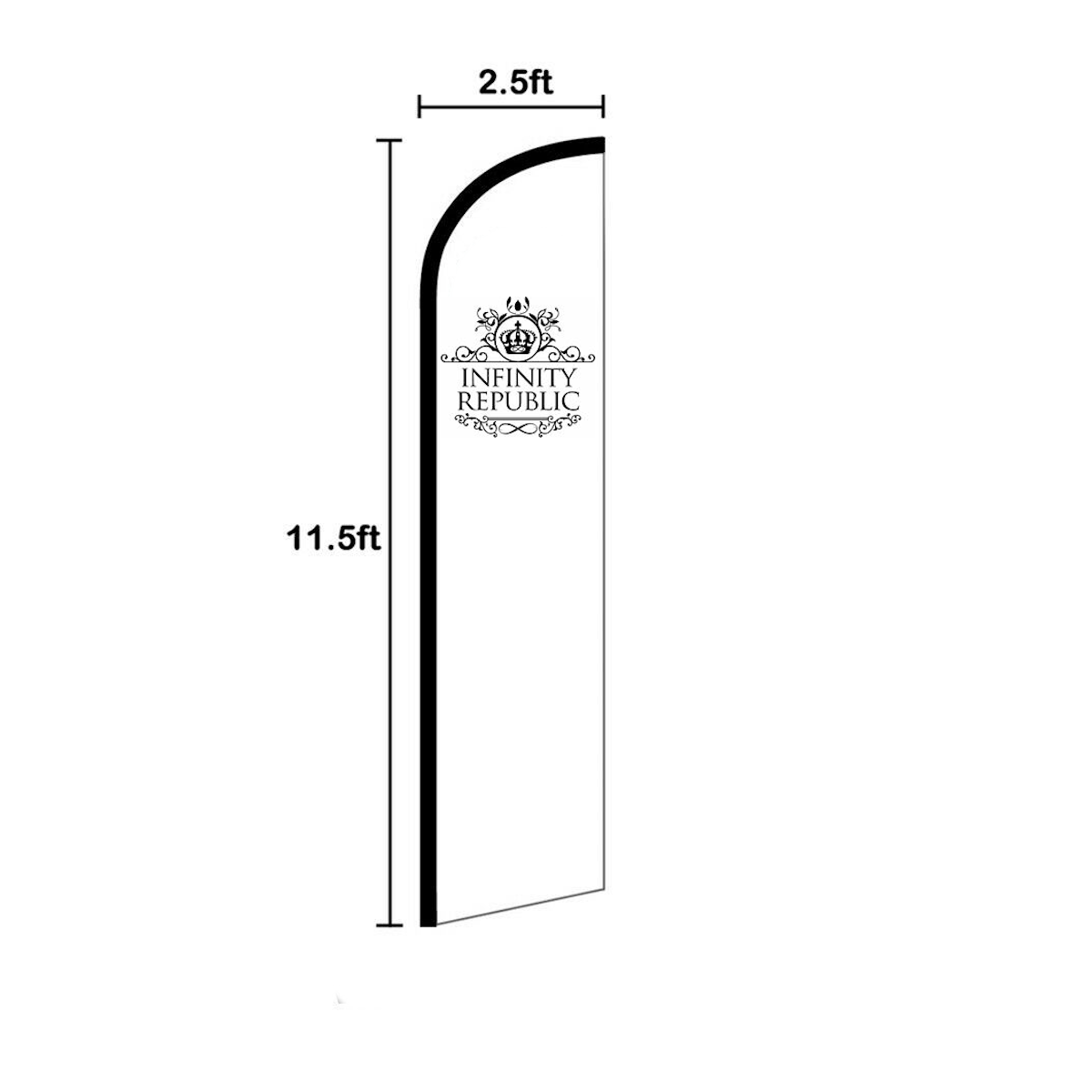11.5 Ft Windless Swooper Flag Pole Kit – Full Curve Feather Flag For Car Dealerships