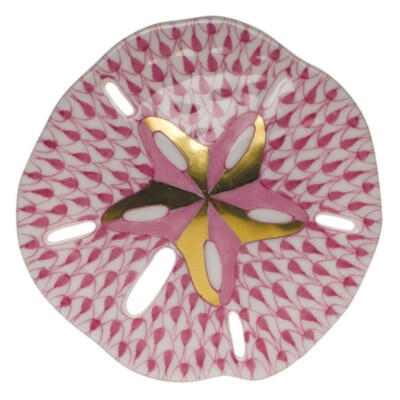HEREND,  SAND DOLLAR,  PINK  FISHNET #VHP-15594, BRAND NEW,  MINT & BOX!