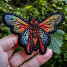 Moth Patch Iron-On for Applique, Animals  Insect Badge, Butterfly, Nature