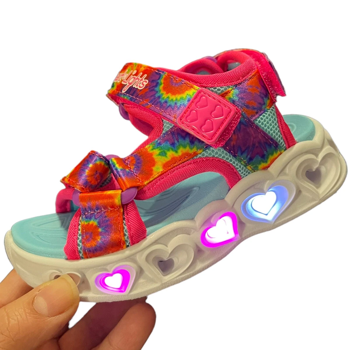 arrangere Kvæle kontrol Skechers Baby Girls Light Up Sandals Size 5-6 Pink Multicolor Lightweight  Shoes | eBay