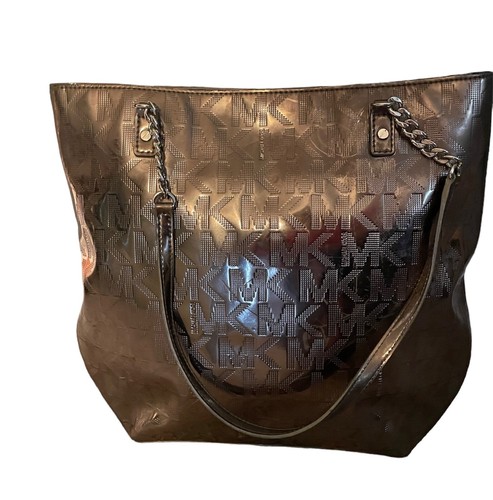 Michael Kors Metallic Leather Signature Tote MINT - Picture 3 of 7