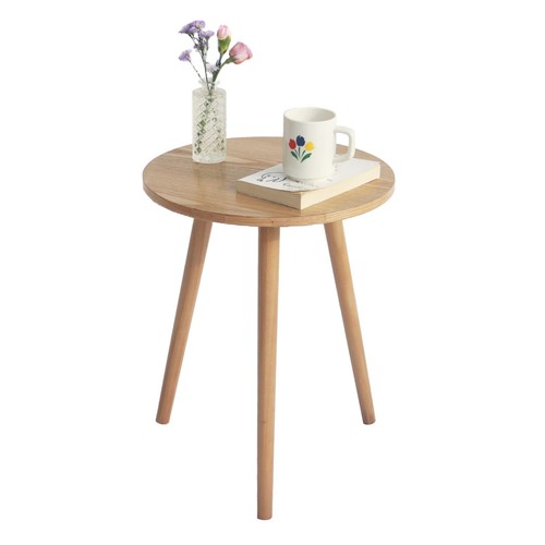 AWASEN Side Table Round Small Accent Table Nightstand Modern End Table for Li...