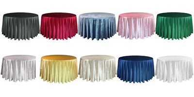 120 Inch Round Velvet Tablecloth, Silky Tablecloths for Parties and Events