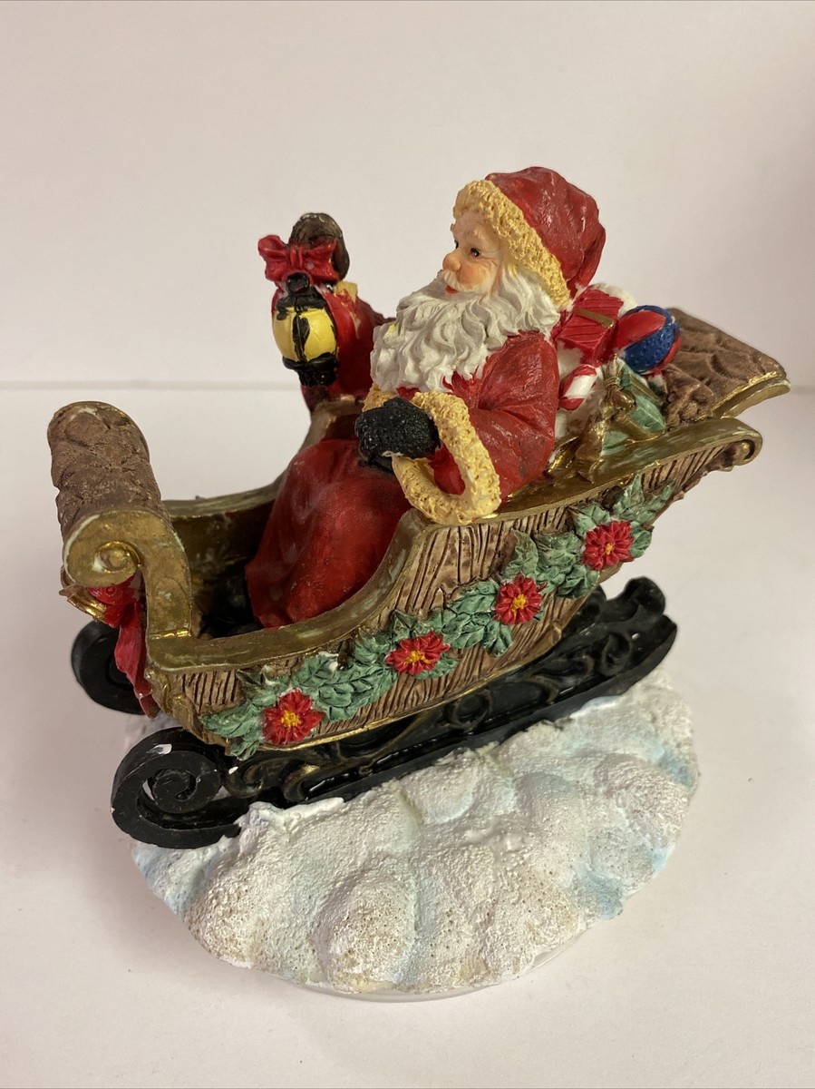 Christmas candle-lite santa/sleigh candle topper EUC!! FAST