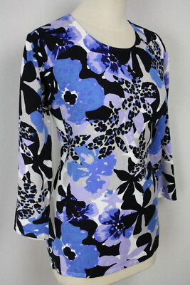 Damen Pullover Oberteil Pulli Leoprint Blumen Viskose OVANTI Gr.40,42,46