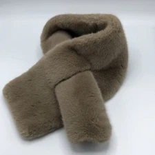 CHICO'S Faux Fur Scarf Pull Through Dusty Cedar Brown One Size NEW!!