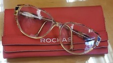 VINTAGE BEAUTY ROCHAS PARIS FRANCE 9107 54 X 16 EYEGLASSES w/ Case