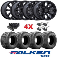 MATTE BLACK RIM TIRE 37125017 FALKEN WILDPEAK RT01 BLACK RHINO DIAMONDBACK CHEVY