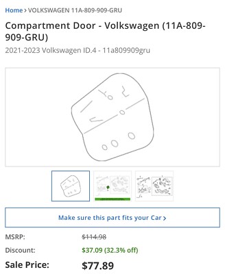VW ID4 Compartment Door - Volkswagen (11A-809-909-GRU)