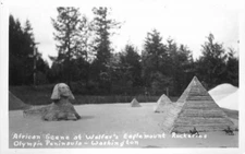 African scene Wolfers Eaglemount Olympic 1962 RPPC Photo Postcard 6346