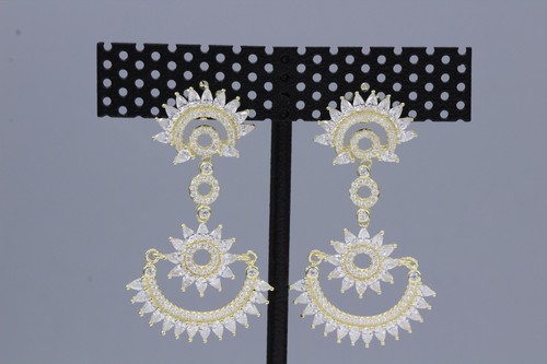 LONG EARRINGS CHANDELIER DANGLE STATEMENT EARRINGS STERLING SILVER LONG EARRINGS - Picture 7 of 12
