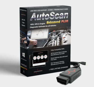 Autoscan Enhanced PLUS OBD2 Motordiagnosesoftware alle Fahrzeuge + USB Elm327