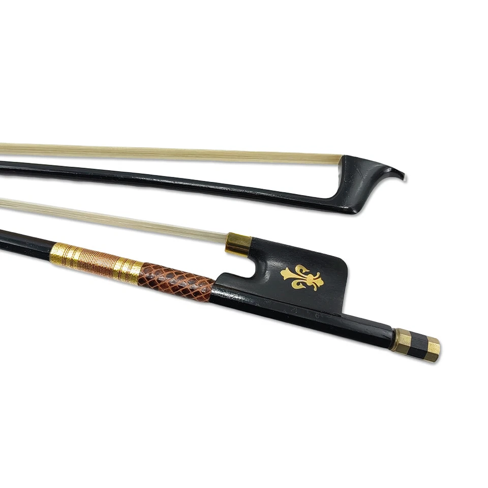 Arco para violonchelo 4/4 fibra de carbono ébano rana pelo de caballo natural bien equilibrado recto Foto 2 de 4