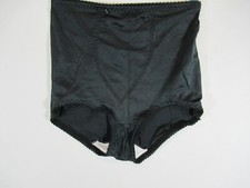 Vintage Cupid Brief Control Panties Women Large Black Satin Granny Union