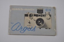 Vintage Camera Manual for Argus C-3 Match-Matic Instruction Booklet