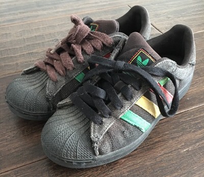 adidas red yellow green shoes