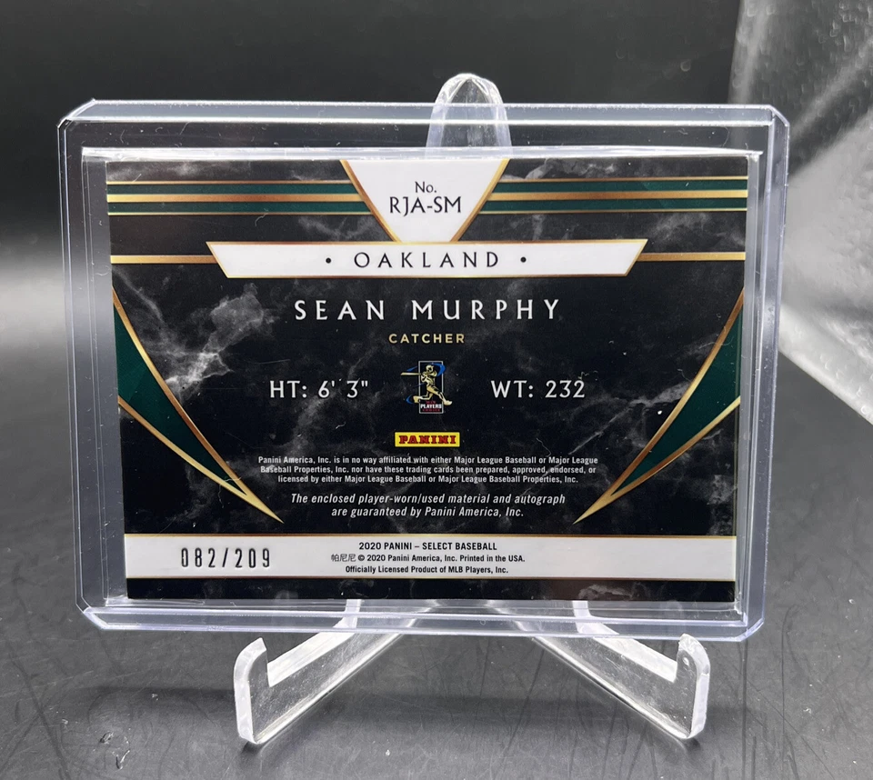 2020 Panini Select Sean Murphy Rookie Jersey Autographs SP #d 82/209 #RJA-SM RC - Image 3 of 3