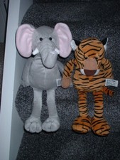 RUSS STANDARD TIGER & ELEPHANT 14"  SHELFSITTER SOFT TOYS - EX CON